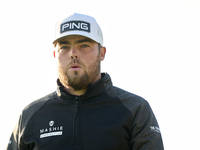 Dan Bradbury of England reacts on the 1st green during day four of the Estrella Damm N.A. Andalucia Masters 2024 at Real Club de Golf Sotogr...