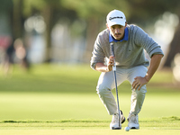 Tom Vaillant of France studies his shot on the 1st green on the fourth day of the Estrella Damm N.A. Andalucia Masters 2024 at Real Club de...