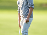 Tom Vaillant of France reacts on the 1st green during day four of the Estrella Damm N.A. Andalucia Masters 2024 at Real Club de Golf Sotogra...