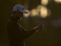 Laurie Canter of England reacts on the 1st green during day four of the Estrella Damm N.A. Andalucia Masters 2024 at Real Club de Golf Sotog...