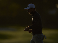 Laurie Canter of England reacts on the 1st green during day four of the Estrella Damm N.A. Andalucia Masters 2024 at Real Club de Golf Sotog...