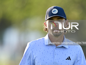 Marco Penge of England reacts on the 1st green during day four of the Estrella Damm N.A. Andalucia Masters 2024 at Real Club de Golf Sotogra...