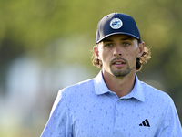 Marco Penge of England reacts on the 1st green during day four of the Estrella Damm N.A. Andalucia Masters 2024 at Real Club de Golf Sotogra...