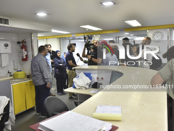 A photo tour organized by the administration of the Sahel Hospital on October 22, 2024, shows a nurse in the intensive care unit in the hosp...