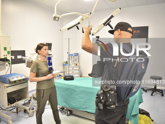 A photo tour organized by the administration of the Sahel Hospital on October 22, 2024, shows a nurse in the intensive care unit in the hosp...