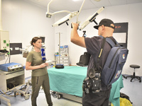 A photo tour organized by the administration of the Sahel Hospital on October 22, 2024, shows a nurse in the intensive care unit in the hosp...