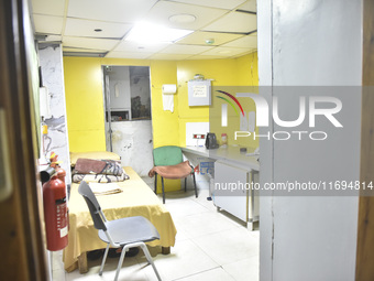 A photo tour organized by the administration of the Sahel Hospital on October 22, 2024, shows a nurse in the intensive care unit in the hosp...