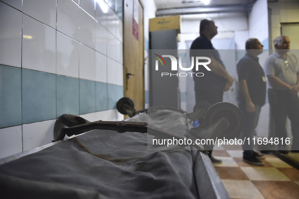 A photo tour organized by the administration of the Sahel Hospital on October 22, 2024, shows a nurse in the intensive care unit in the hosp...