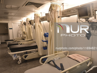 A photo tour organized by the administration of the Sahel Hospital on October 22, 2024, shows a nurse in the intensive care unit in the hosp...