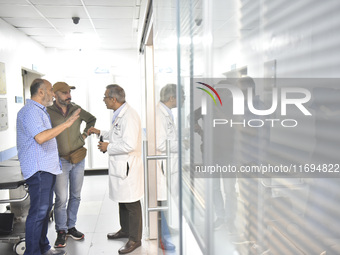 A photo tour organized by the administration of the Sahel Hospital on October 22, 2024, shows a nurse in the intensive care unit in the hosp...