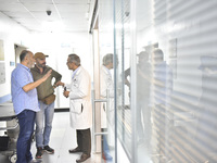 A photo tour organized by the administration of the Sahel Hospital on October 22, 2024, shows a nurse in the intensive care unit in the hosp...