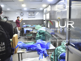 A photo tour organized by the administration of the Sahel Hospital on October 22, 2024, shows a nurse in the intensive care unit in the hosp...