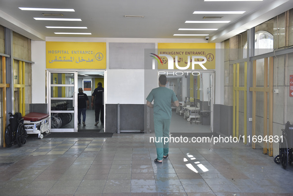 A photo tour organized by the administration of the Sahel Hospital on October 22, 2024, shows a nurse in the intensive care unit in the hosp...