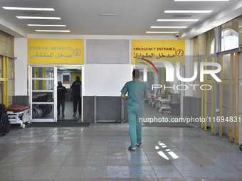 A photo tour organized by the administration of the Sahel Hospital on October 22, 2024, shows a nurse in the intensive care unit in the hosp...