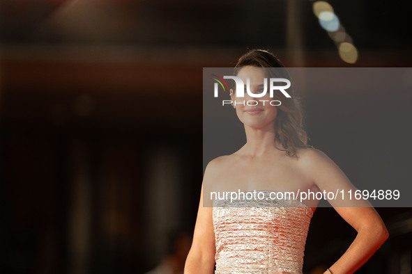 Cobie Smulders attends the ''Sharp Corner'' red carpet during the 19th Rome Film Festival at Auditorium Parco Della Musica in Rome, Italy, o...