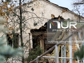 A building is damaged by the October 18 Russian missile strike in Odesa, Ukraine, on October 19, 2024. NO USE RUSSIA. NO USE BELARUS. (