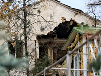 A building is damaged by the October 18 Russian missile strike in Odesa, Ukraine, on October 19, 2024. NO USE RUSSIA. NO USE BELARUS. (