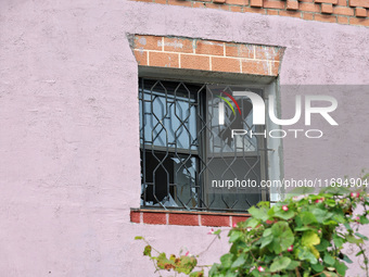 A smashed window is present after the October 18 Russian missile strike in Odesa, Ukraine, on October 19, 2024. NO USE RUSSIA. NO USE BELARU...