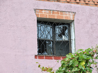 A smashed window is present after the October 18 Russian missile strike in Odesa, Ukraine, on October 19, 2024. NO USE RUSSIA. NO USE BELARU...