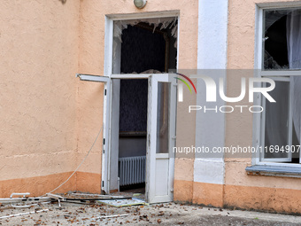 A building is damaged by the October 18 Russian missile strike in Odesa, Ukraine, on October 19, 2024. NO USE RUSSIA. NO USE BELARUS. (