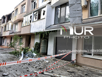 A residential building is damaged by the October 18 Russian missile strike in Odesa, Ukraine, on October 19, 2024. NO USE RUSSIA. NO USE BEL...