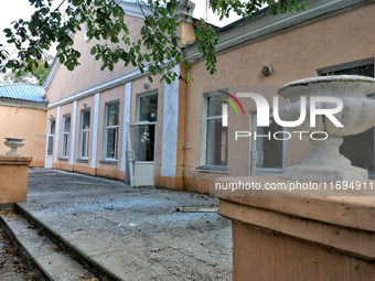 A building is damaged by the October 18 Russian missile strike in Odesa, Ukraine, on October 19, 2024. NO USE RUSSIA. NO USE BELARUS. (