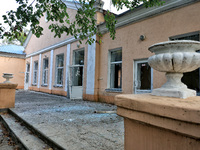 A building is damaged by the October 18 Russian missile strike in Odesa, Ukraine, on October 19, 2024. NO USE RUSSIA. NO USE BELARUS. (