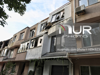 A residential building is damaged by the October 18 Russian missile strike in Odesa, Ukraine, on October 19, 2024. NO USE RUSSIA. NO USE BEL...