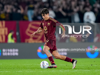 Paulo Dybala of AS Roma during the Serie A Enilive match between AS Roma and FC Internazionale at Stadio Olimpico on October 20, 2024 in Rom...