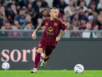 Angelino of AS Roma during the Serie A Enilive match between AS Roma and FC Internazionale at Stadio Olimpico on October 20, 2024 in Rome, I...