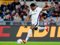 Denzel Dumfries of FC Internazionale during the Serie A Enilive match between AS Roma and FC Internazionale at Stadio Olimpico on October 20...