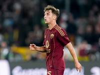 Tommaso Baldanzi of AS Roma looks on during the Serie A Enilive match between AS Roma and FC Internazionale at Stadio Olimpico on October 20...