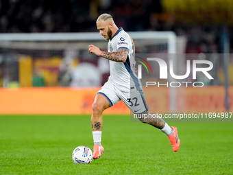 Federico Dimarco of FC Internazionale during the Serie A Enilive match between AS Roma and FC Internazionale at Stadio Olimpico on October 2...