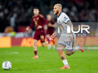 Federico Dimarco of FC Internazionale during the Serie A Enilive match between AS Roma and FC Internazionale at Stadio Olimpico on October 2...