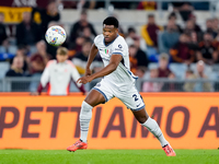 Denzel Dumfries of FC Internazionale during the Serie A Enilive match between AS Roma and FC Internazionale at Stadio Olimpico on October 20...