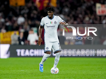 Yann Aurel Bisseck of FC Internazionale during the Serie A Enilive match between AS Roma and FC Internazionale at Stadio Olimpico on October...