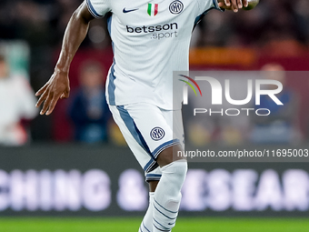 Yann Aurel Bisseck of FC Internazionale during the Serie A Enilive match between AS Roma and FC Internazionale at Stadio Olimpico on October...