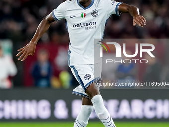 Yann Aurel Bisseck of FC Internazionale during the Serie A Enilive match between AS Roma and FC Internazionale at Stadio Olimpico on October...