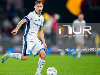 Nicolo' Barella of FC Internazionale during the Serie A Enilive match between AS Roma and FC Internazionale at Stadio Olimpico on October 20...