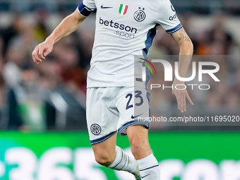 Nicolo' Barella of FC Internazionale during the Serie A Enilive match between AS Roma and FC Internazionale at Stadio Olimpico on October 20...