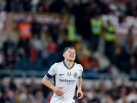 Nicolo' Barella of FC Internazionale looks dejected during the Serie A Enilive match between AS Roma and FC Internazionale at Stadio Olimpic...