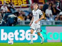 Nicolo' Barella of FC Internazionale during the Serie A Enilive match between AS Roma and FC Internazionale at Stadio Olimpico on October 20...