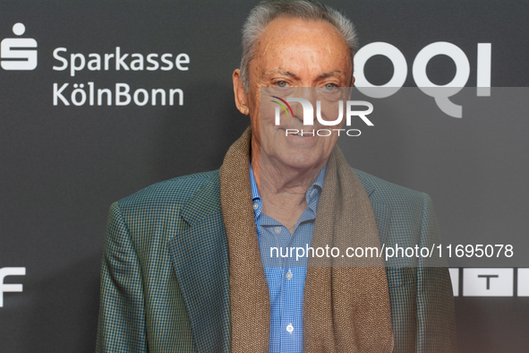 Udo Kier, a German actor, is seen on the red carpet during the photocall of ''Swan Song'' at Film Palast in Cologne, Germany, on October 22,...