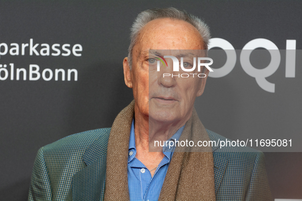 Udo Kier, a German actor, is seen on the red carpet during the photocall of ''Swan Song'' at Film Palast in Cologne, Germany, on October 22,...