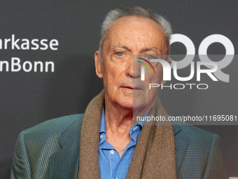 Udo Kier, a German actor, is seen on the red carpet during the photocall of ''Swan Song'' at Film Palast in Cologne, Germany, on October 22,...