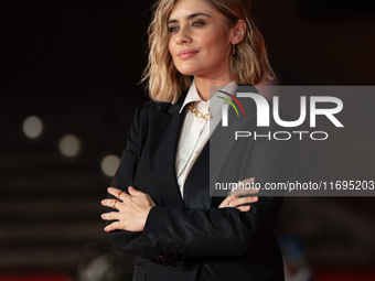 Greta Scarano attends the ''Best Movie Awards'' red carpet during the 19th Rome Film Festival at Auditorium Parco Della Musica in Rome, Ital...