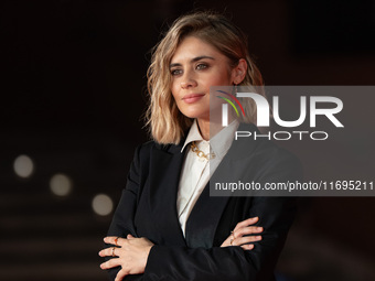 Greta Scarano attends the ''Best Movie Awards'' red carpet during the 19th Rome Film Festival at Auditorium Parco Della Musica in Rome, Ital...