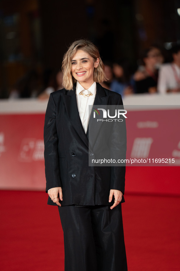 Greta Scarano attends the ''Best Movie Awards'' red carpet during the 19th Rome Film Festival at Auditorium Parco Della Musica in Rome, Ital...