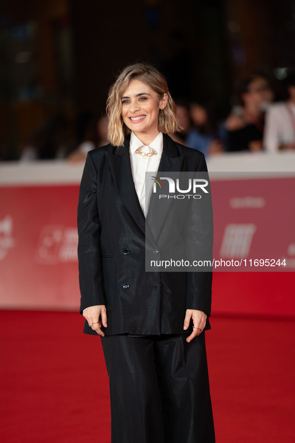 Greta Scarano attends the ''Best Movie Awards'' red carpet during the 19th Rome Film Festival at Auditorium Parco Della Musica in Rome, Ital...