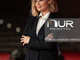 Greta Scarano attends the ''Best Movie Awards'' red carpet during the 19th Rome Film Festival at Auditorium Parco Della Musica in Rome, Ital...